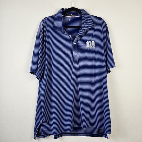 RLX 100 USGA Green Section Striped Short Sleeve Polo Shirt Size XL - Picture 1 of 6